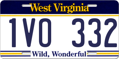 WV license plate 1VO332