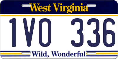 WV license plate 1VO336