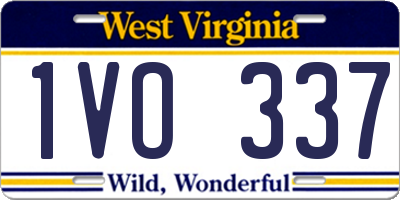 WV license plate 1VO337