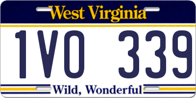 WV license plate 1VO339