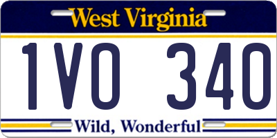 WV license plate 1VO340