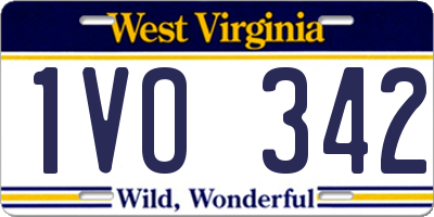 WV license plate 1VO342
