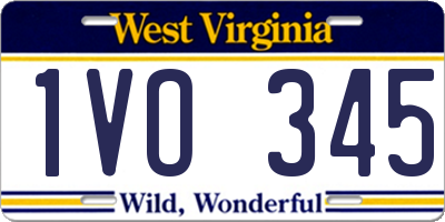WV license plate 1VO345