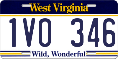 WV license plate 1VO346