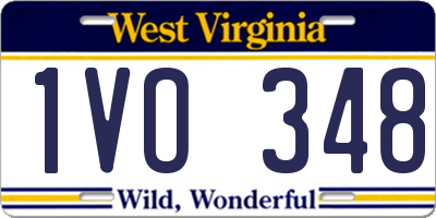WV license plate 1VO348