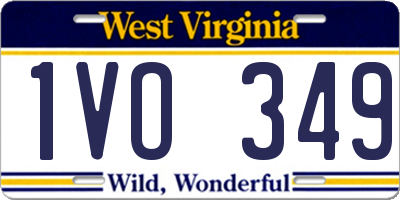 WV license plate 1VO349
