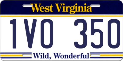 WV license plate 1VO350