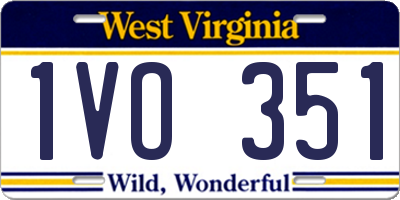 WV license plate 1VO351
