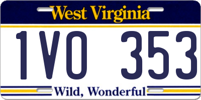 WV license plate 1VO353