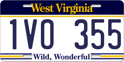 WV license plate 1VO355