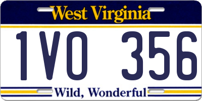 WV license plate 1VO356