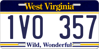 WV license plate 1VO357