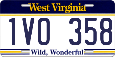WV license plate 1VO358