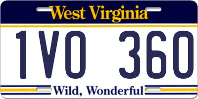 WV license plate 1VO360