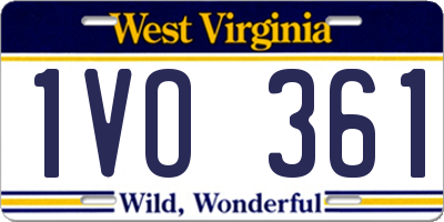 WV license plate 1VO361