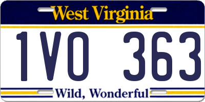 WV license plate 1VO363