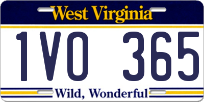 WV license plate 1VO365