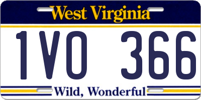 WV license plate 1VO366