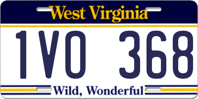 WV license plate 1VO368