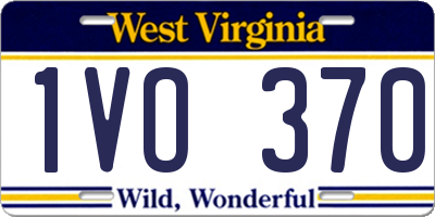WV license plate 1VO370