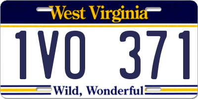WV license plate 1VO371