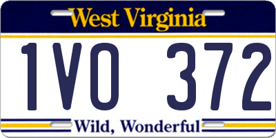 WV license plate 1VO372