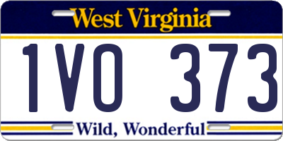 WV license plate 1VO373