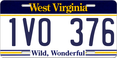 WV license plate 1VO376