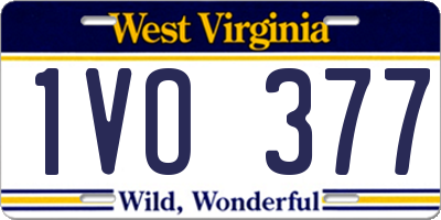 WV license plate 1VO377
