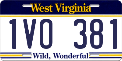 WV license plate 1VO381