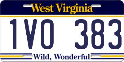 WV license plate 1VO383