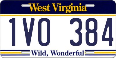 WV license plate 1VO384