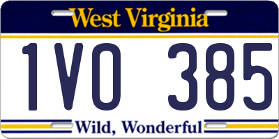 WV license plate 1VO385