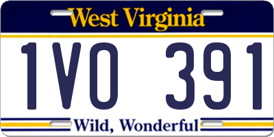 WV license plate 1VO391