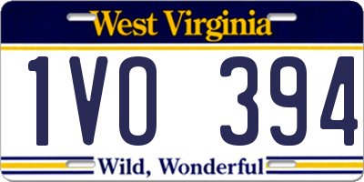 WV license plate 1VO394