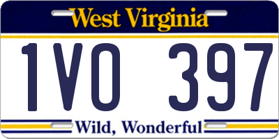 WV license plate 1VO397