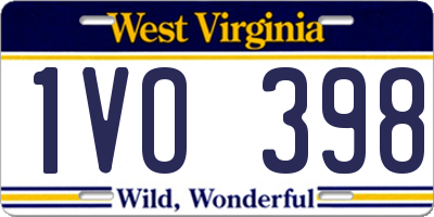 WV license plate 1VO398