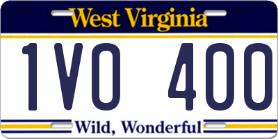 WV license plate 1VO400