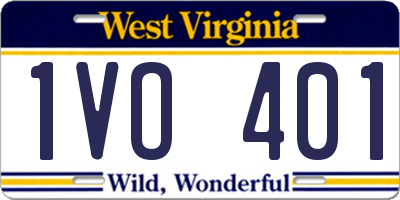 WV license plate 1VO401