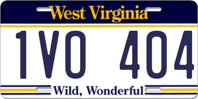 WV license plate 1VO404