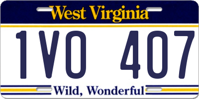 WV license plate 1VO407