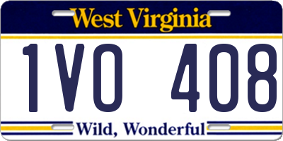 WV license plate 1VO408