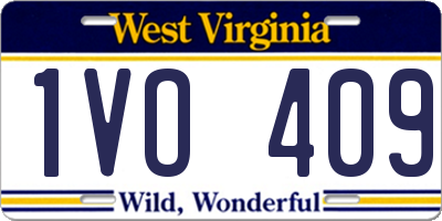 WV license plate 1VO409