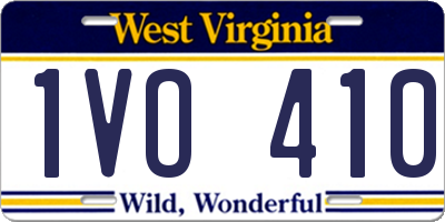 WV license plate 1VO410