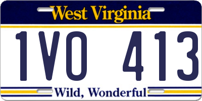 WV license plate 1VO413