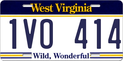 WV license plate 1VO414