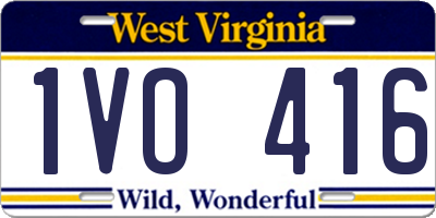 WV license plate 1VO416
