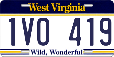 WV license plate 1VO419