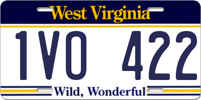 WV license plate 1VO422