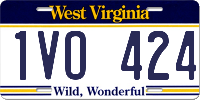 WV license plate 1VO424